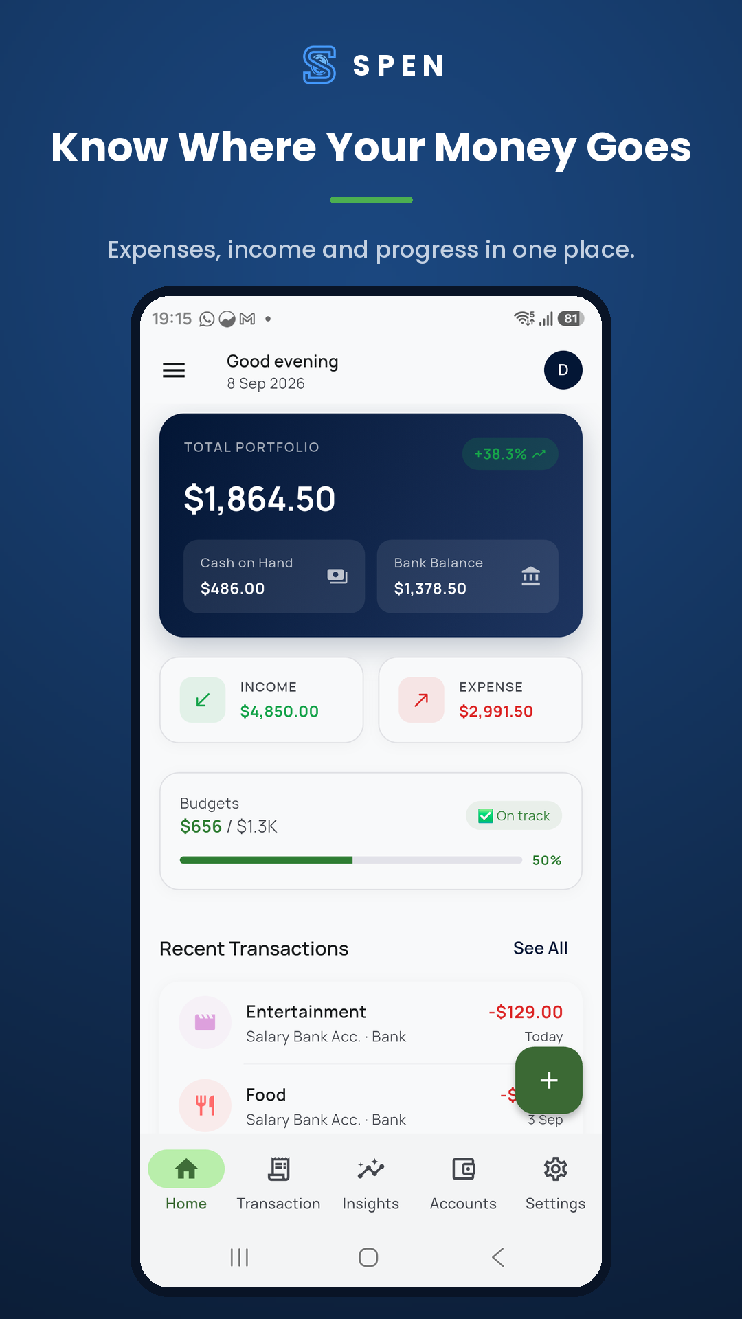 Spen dashboard